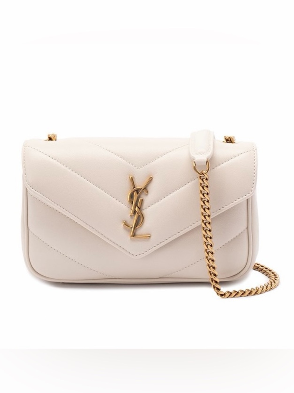 SAINT LAURENT Loulou mini quilted leather flap crossbody bag